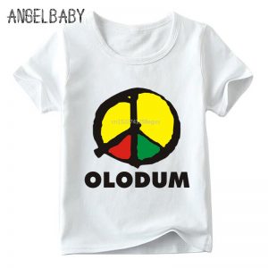 Children Retro Antiwar Michael Jackson OLODUM Logo Print T shirt – Baby Boys/Girls Tops Kids Casual Clothes