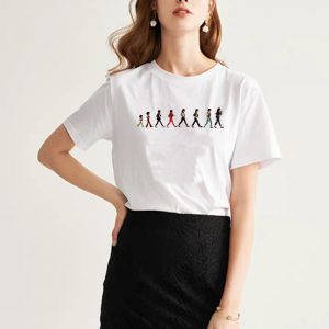 Evolution of Michael Jackson T-Shirt Casual Tops Woman Clothes Graphic Tees Women
